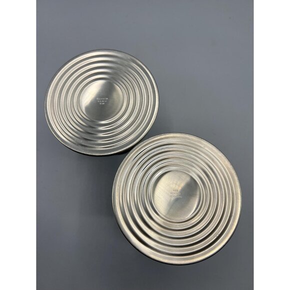 Pair of Web pewter weighted candlesticks. 4 1/4 inches tall. Understated masculi - Picture 13 of 14